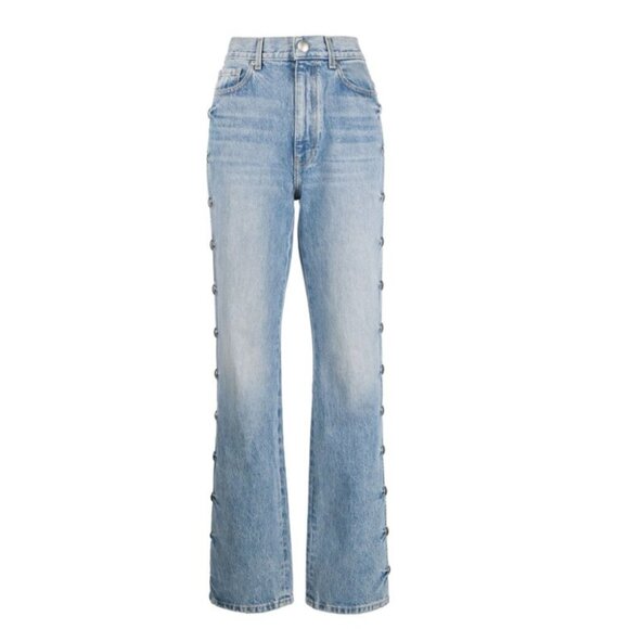 NWOT KHAITE Studded Danielle Jeans – High Rise Straight Leg, Size 27 - Picture 4 of 7